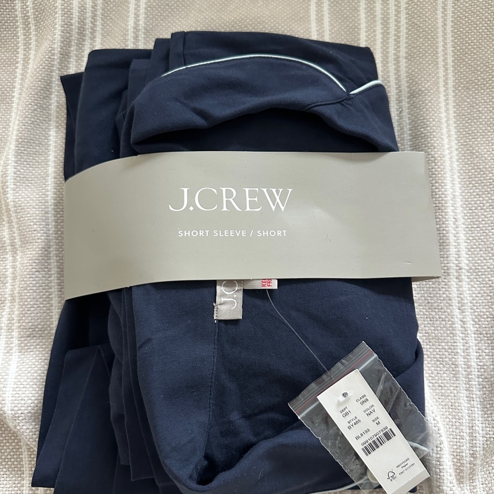 NWT J. Crew Midnight Blue Short Sleeve Set